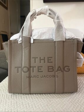 Marc Jacobs Taupe Pebbled Leather Mini Tote